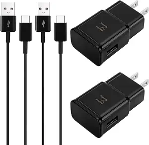 Adaptive Samsung Fast Charger kit with 8Ft USB Type C Charging Cable for Samsung Galaxy S8/S8 Plus/S9/S9 Plus/S10/S10e/S20/S20+/S21/S21+/S21 Ultra/S23/S22/S22+/S22/S25 Ultra/Note 8/Note 9/Note 10/20