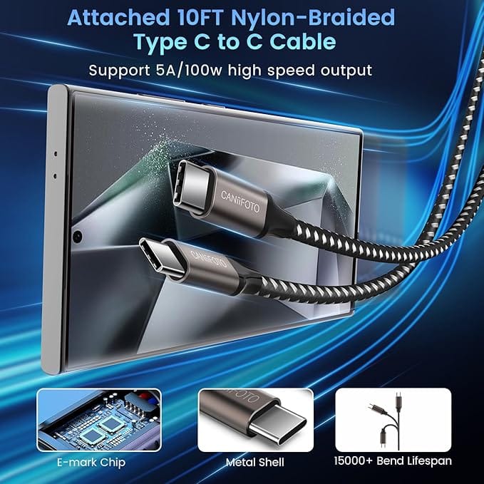 2Port 45W Super Fast Charger Type C, 2Pack 45W USB-C Charger Android Phone Charger Fast Charging for Samsung Galaxy S25 Ultra/S25+/S25/S24 Ultra/S23+/S22/S20/Note10+/Tab S9 with 2X 10ft Type C Cord