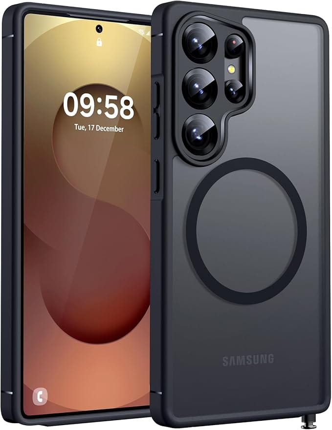 TOCOL Magnetic for Samsung Galaxy S25 Ultra Case, Upgraded Full Camera Protection, Compatible with Magsafe, Drop Protection Slime Clear Back Cover for Samsung Galaxy S25 Ultra 6.9-Inch (Black)