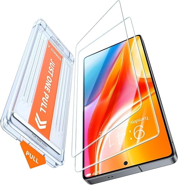 TORRAS 12FT Military-Grade Shatterproof for Samsung Galaxy S25 Ultra Screen Protector [9H+ Durable ＆ Just One-Pull] Full Coverage Bubble Free Galaxy Screen Protector 25 Ultra Tempered Glass, 2 pack