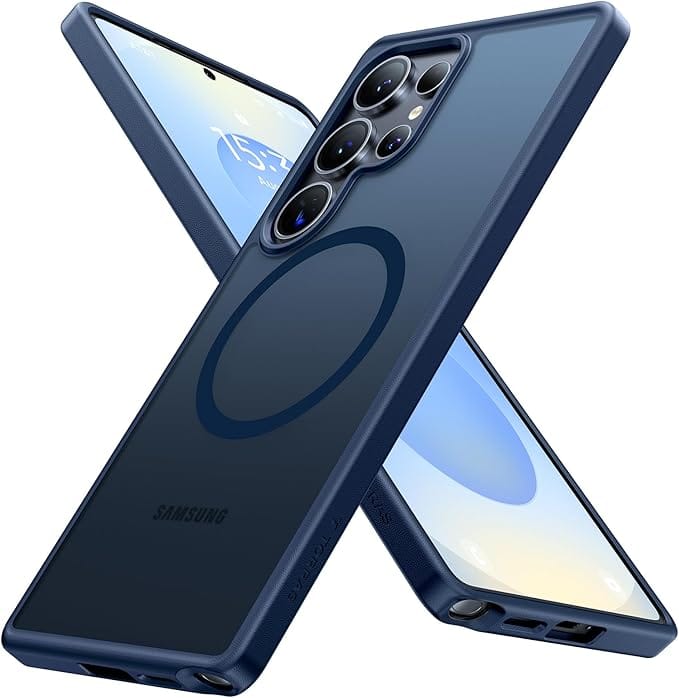TORRAS Magnetic Shockproof for Samsung Galaxy S25 Ultra Case, Fit for MagSafe, 4X Military Grade Protection, Translucent Slim Case for Samsung S25 Ultra Case Anti-Fingerprint Anti-Scratch, Blue