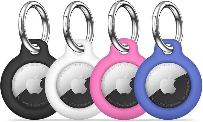【4 Pack】 MOLOSLEEVE Airtag Holder Air Tag Case with Keychain, Anti-Scratch Airtags Key Chain for Apple Air Tags, Airtag Accessories for GPS Item Finder Tracker, Multicolor